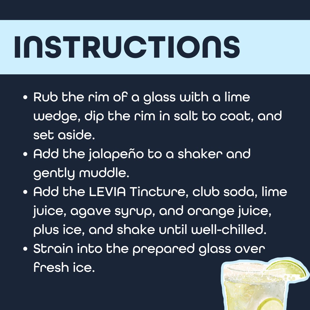 With Cinco de Mayo around the corner, it's time to freshen up on your mocktail skills! Indulge in this delicious Infused Spicy Mockarita recipe featuring our @leviabrands Water Soluble Tincture.