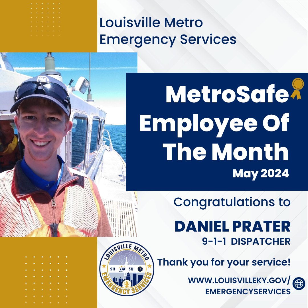 Congrats to Dispatcher Daniel Prater on earning Employee of the Month! Daniel has excellent attendance, a good attitude, works well with his colleagues in the 911 center & is skilled at his job duties. Last month, we celebrated Daniel’s 2-yr work anniversary. Great job, Daniel!