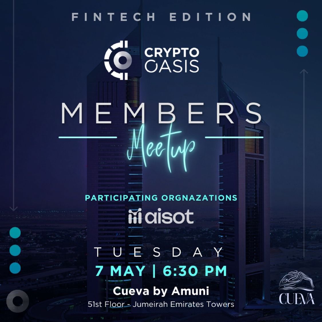 Are you at the @DubaiFinTechSum  next week? Don't miss out on @CryptoOasisUAE members meetup! Aisot Technologies will be represented by Nikola Gander, our Head of Business Development. Book your meeting here: lnkd.in/e7GeR8n5 

#Fintech #wealthtech #assetmanagement