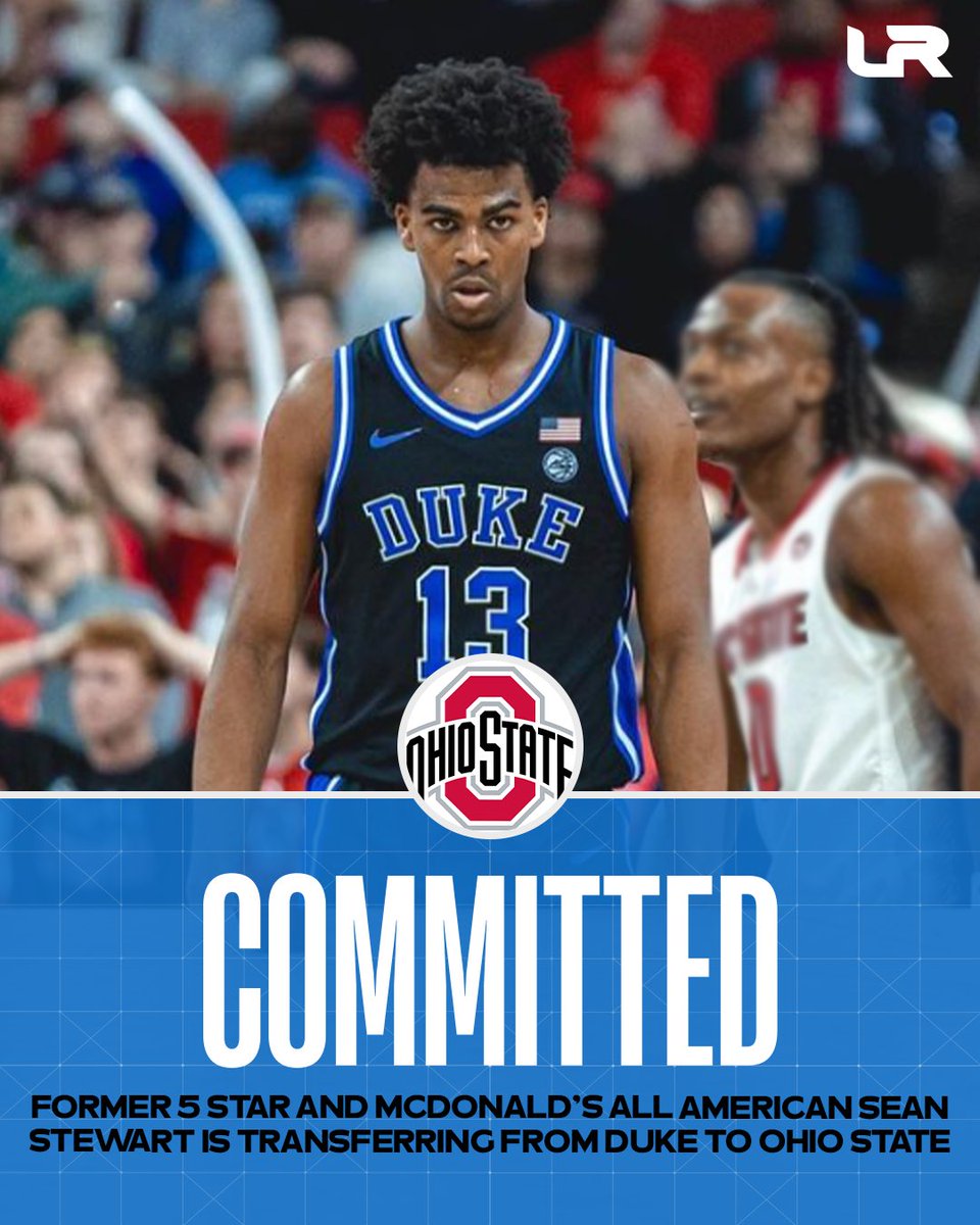 BREAKING: Duke transfer Sean Stewart, a former McDonald’s All-American, just announced he’s transferring to Ohio State. This marks the second former McDonald’s All-American the Buckeyes have added through the transfer portal, joining Kentucky transfer Aaron Bradshaw. Huge…