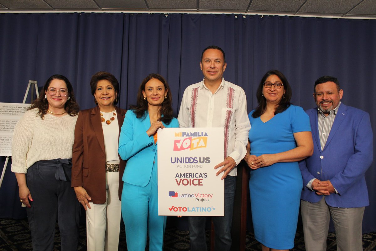 'We are tired of Trump's dehumanization and demonization of the Latino community. We are done being a piñata for Trump. We will fight for an America that embraces our diversity and values no matter who we are.' — @JMurguia_Unidos President of @UnidosUSAF