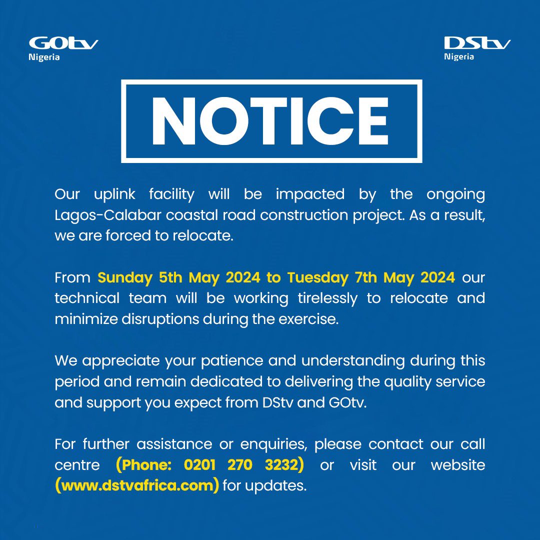 We're relocating our uplink facility due to the Lagos-Calabar coastal road construction. 

This means you might experience some technical downtime. Thank you for bearing with us during this transition! 

We'll be back online soon, better than ever!