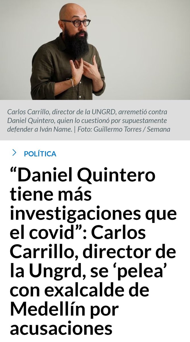 🤦FUE INNECESARIA LA RIÑA entre @CarlosCarrilloA y @QuinteroCalle hoy en la @WRadioColombia. LOS ACTOS VALEN MAS QUE MIL PALABRAS. Celebro👏q Carrillo esté atacando la corrupción dentro la @UNGRD, pero q alguien lo asesore para q no se repita ése show callejero,👉q no use su…