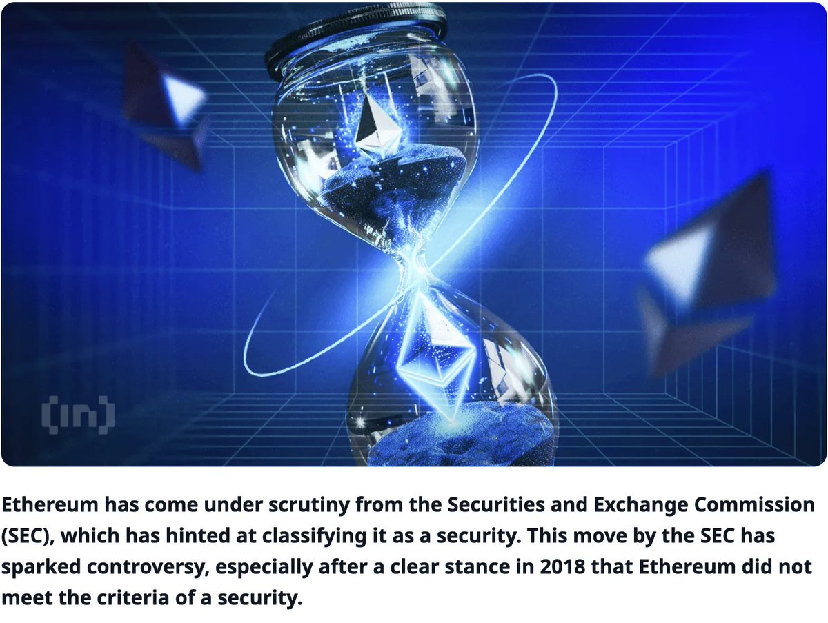 🔐🚫 BeInCrypto outlines reasons why ConsenSys argues that Ethereum is not a security.

Read more: beincrypto.com/reasons-ethere…

#Ethereum #SecuritiesLaw #ConsenSys #CryptocurrencyRegulation #FinanceNews 📰