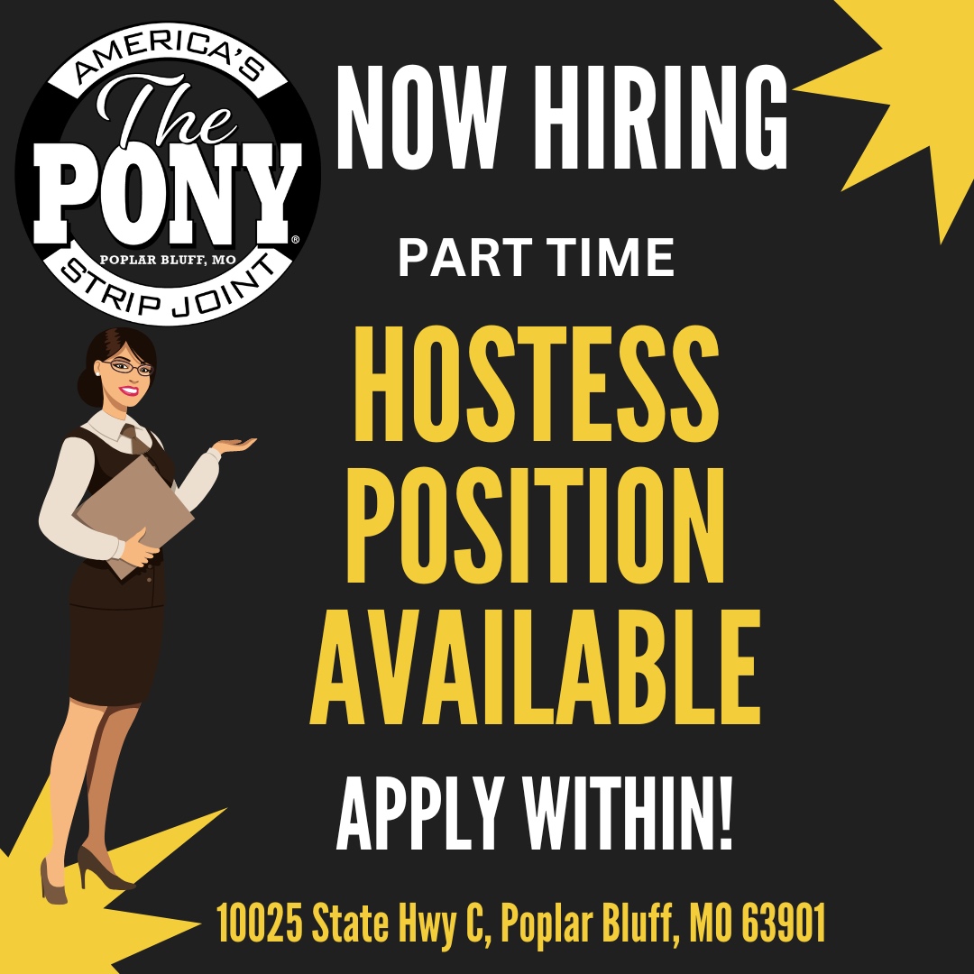 We are accepting applications for FRONT DOOR HOSTESS!

Apply in person.
.
.
.
#nowhiring #jobhunt #jobsearch #jobseeker #employmentopportunity #thepony #poplarbluff #ponypoplarbluff #hostess #parttime