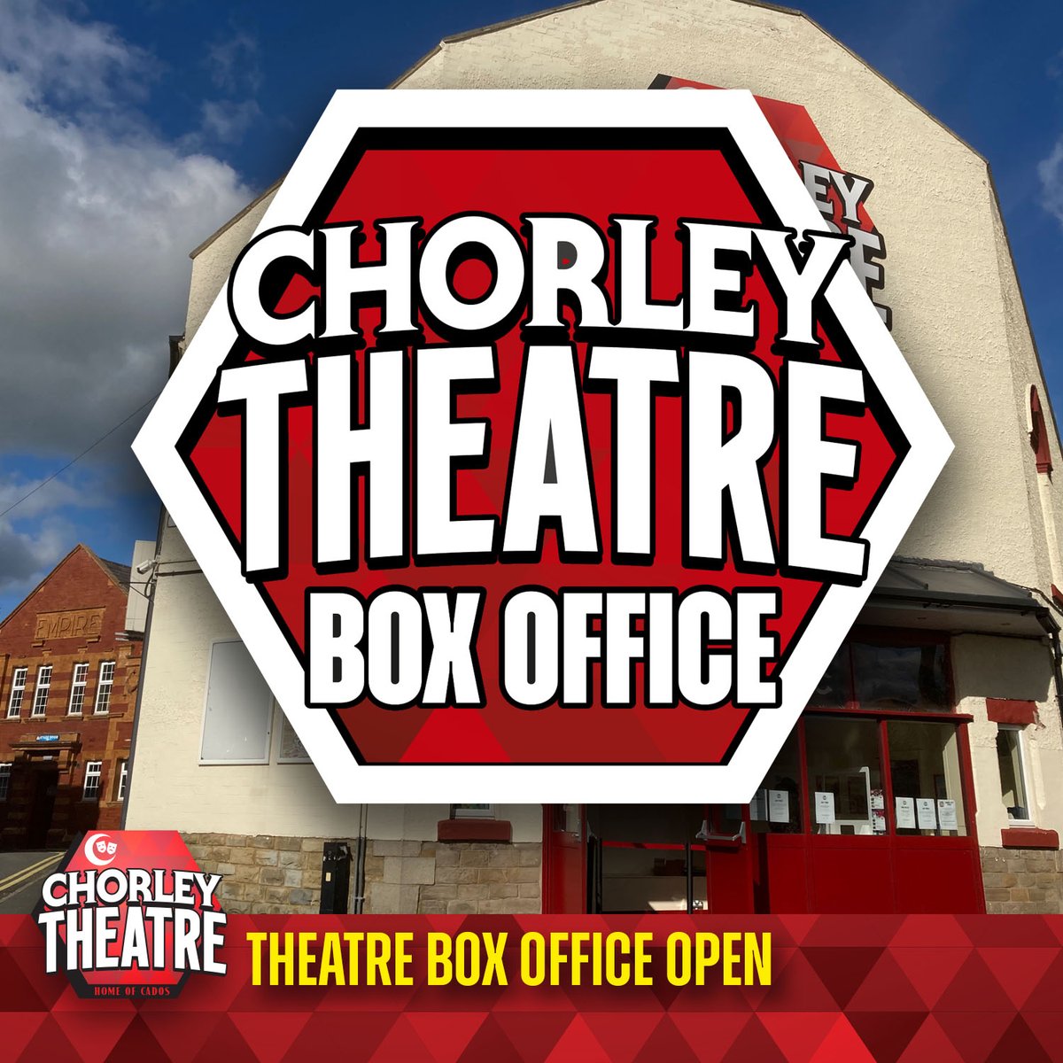 Theatre Box Office will be open this Sunday 11am to 1pm for ticketing needs! The Chorley 10K is on so roads will be closed - so what better time to open up the box office? Call in to save on booking fees for Constellations, Ladies Day and everything else.