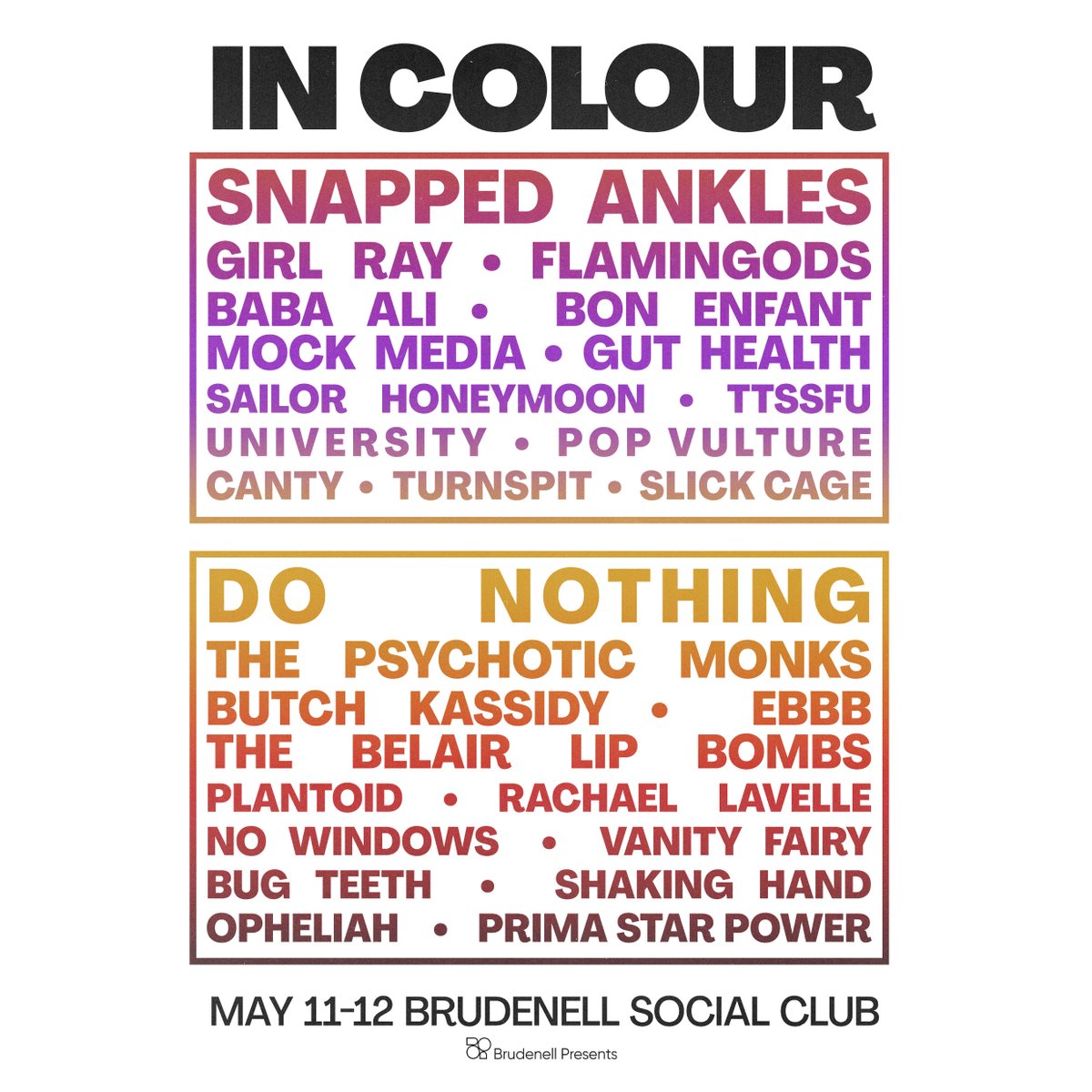 Just over 1 week to go until IN COLOUR 2024 & this line-up just doesn't miss. ⚡ PLUS we've added Slick Cage & @bugteethuk 🐛 H️ave you got your tickets yet? 🫵 Link below. 👇 ➡️ bit.ly/InColour2024