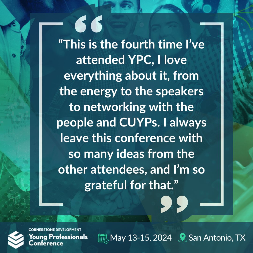 Credit union YPs rave about their experiences at our Young Professionals Conference. They gain insights, inspiration, and valuable connections for future collaboration.💡 Last chance for this year's conference (May 13-15): ow.ly/QJOp50RvQVO #CornerstoneYPC #CUYP