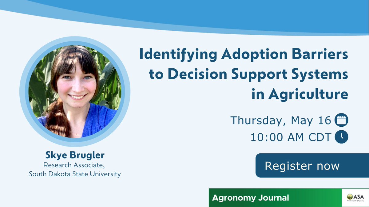 Clear your calendar for 5/16 🚨 Well, at least for an hour at 10 am CDT, when we’ll gain insight into the barriers to precision agriculture that many farmers experience. Register now: ow.ly/YRG850RvTyz