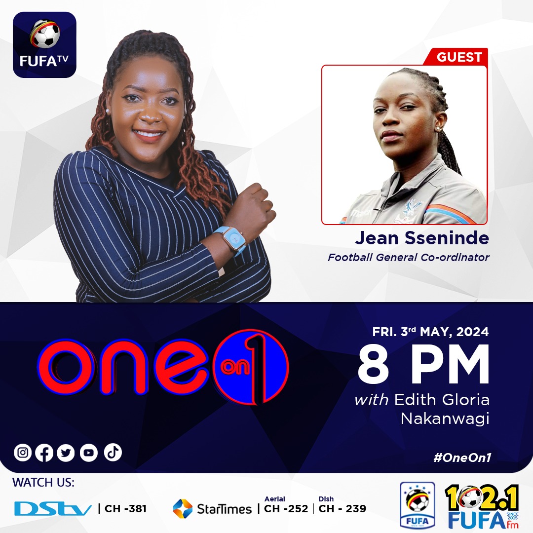 Get set for an epic showdown on #oneon1 with Jean Sseninde today at 8pm on @fufatv1! We've got the ultimate football buzz ready for you, so make sure you don't miss out. ⚽️ #womeninsport #TuneIn #HomeofUgandansport