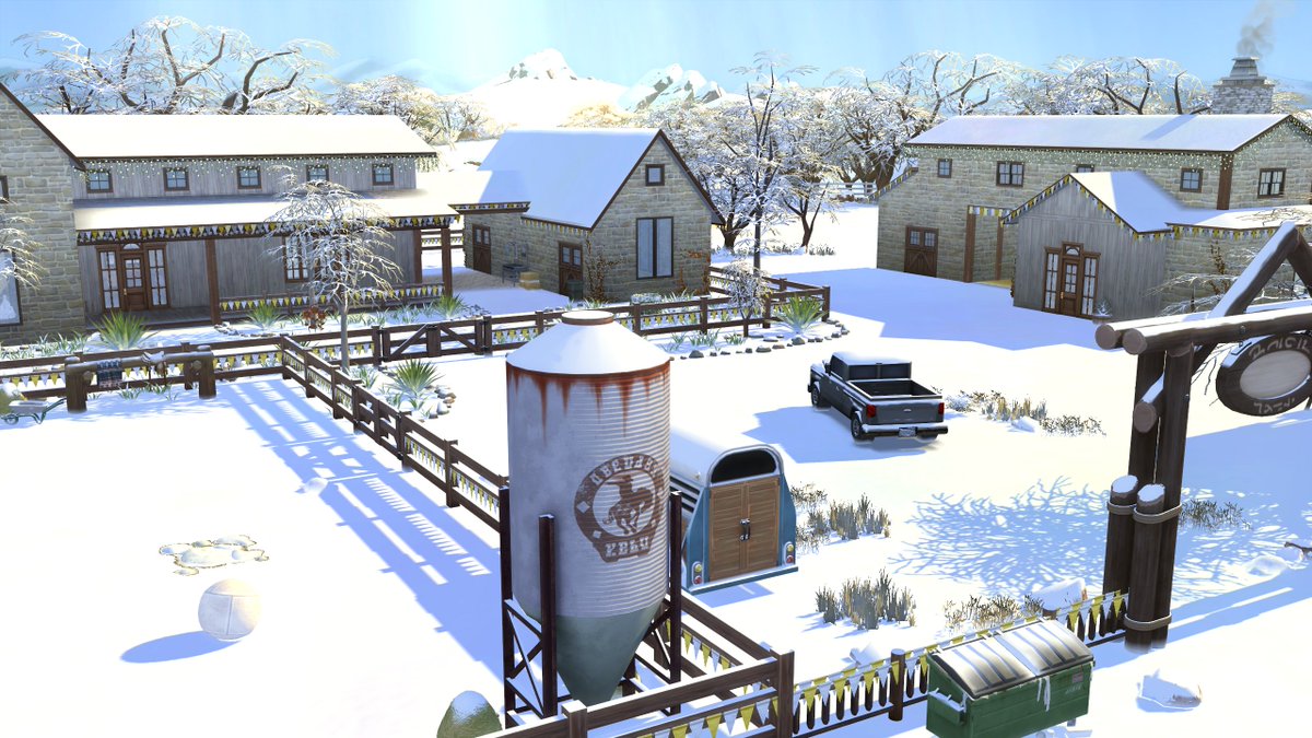 J'aime voir le ranch sous la neige ! #sims #sims4