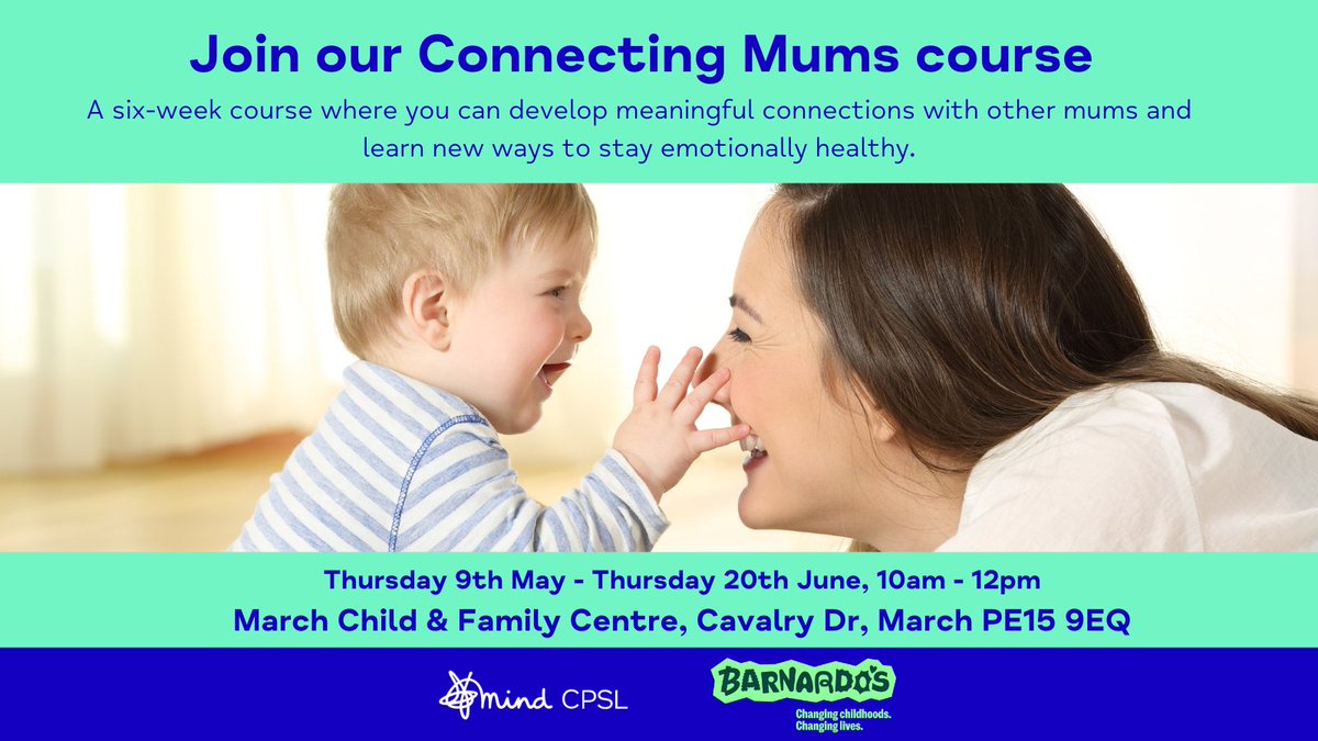 Sign up for our upcoming Connecting Mums course if you are a new mum looking for ways to look after your wellbeing and meet other mums. This course will help you build confidence, reduce loneliness, and stay emotionally healthy. To find out more visit: ow.ly/zG2u50RnkJE