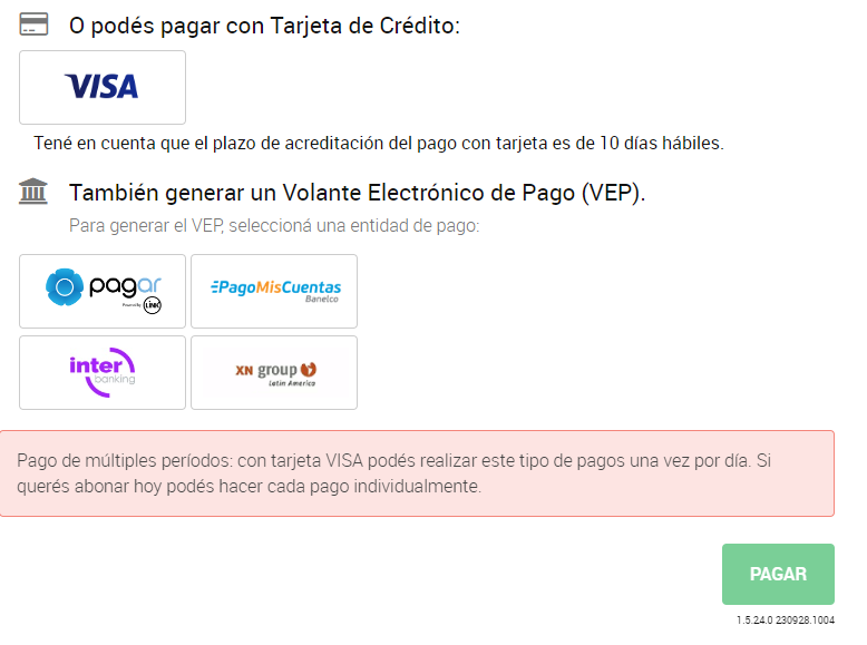 @AFIPcomunica @VisaArgentina Alguien sabe cómo se separan los pagos del monotributo para poder abonar con @VisaArgentina ????