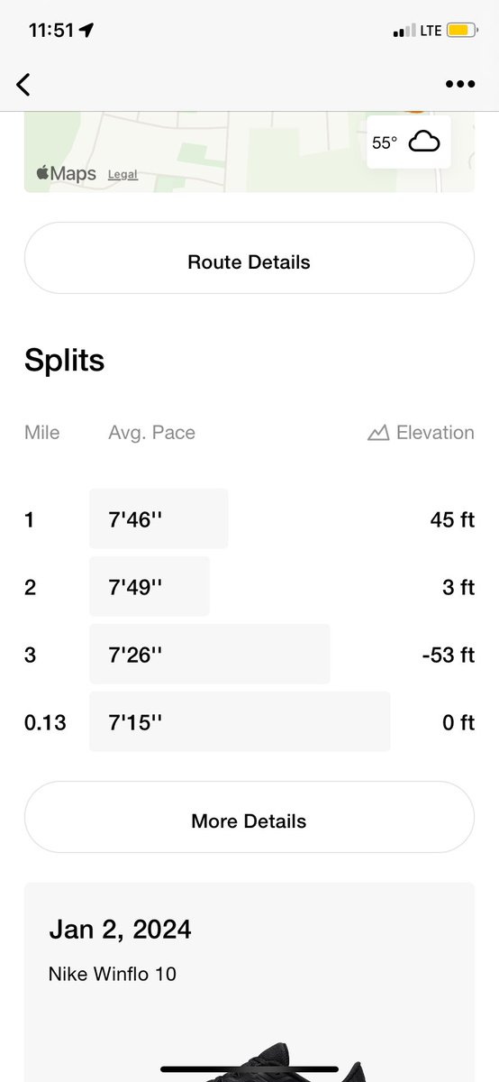 Got in a 5k #run this AM. Cloudy, 55F, 10mph wind, 7’39”/mile pace.