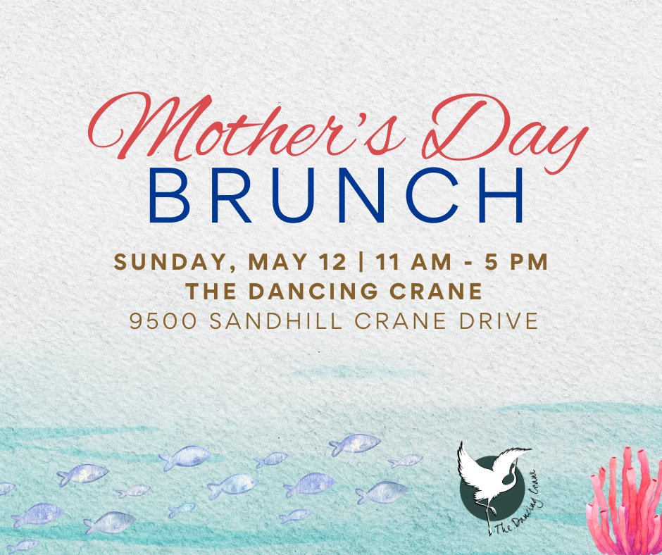 Give mom a special 'Thank You' at the Dancing Crane's Mother's Day Brunch. This year's theme is Coastal Comforts, featuring seafood delicacies. See the menu: bit.ly/3xXhuXx

📅 Sunday, May 12
⏰ 11 a.m. to 5 p.m.
📍 The Dancing Crane
📞RSVP Required 561-620-1172