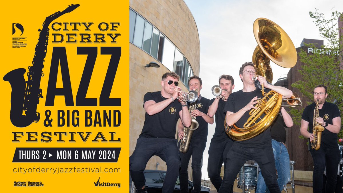 City of Derry Jazz Festival 🎷 There is a jam-packed programme of events taking place this weekend, with venues and streets across the city coming alive with some amazing talent. Find full programme details here 👇 visitderry.com/whats-on/city-… #DerryJazzFest #GuinnessJazzTrail