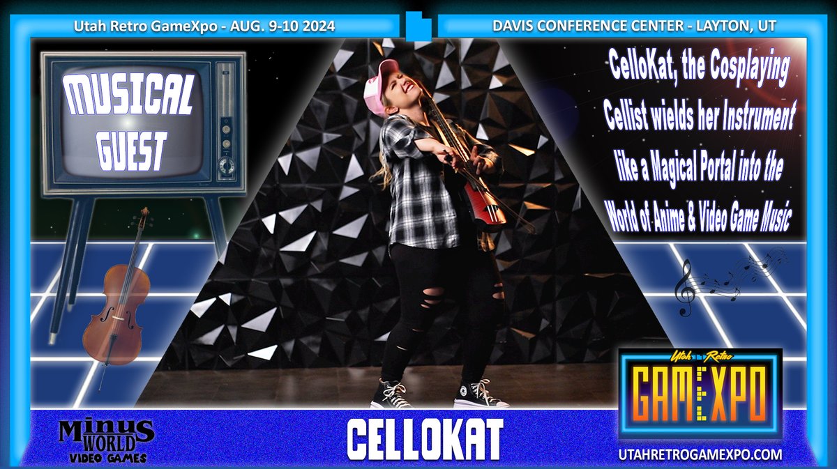 We would like to welcome CelloKat as a special musical guest of the Utah Retro GameXpo. Get your tickets before early bird pricing ends! utahretrogamexpo.com/event-passes #UtahRetroGameXpo #URGX #gamingexpo #retrogaming