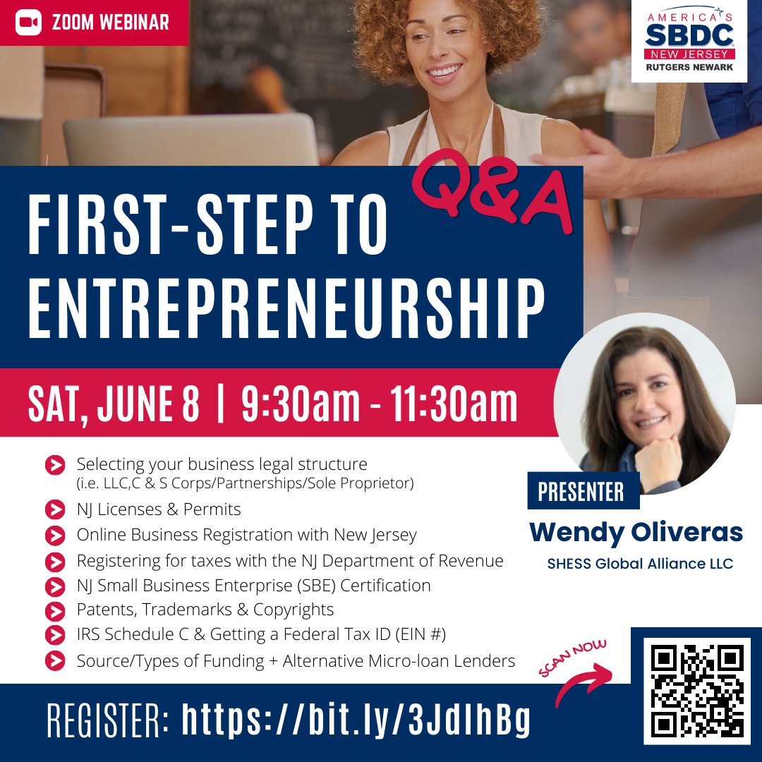 🌱 First Step to Entrepreneurship Q&A 🚀
-
ZOOM WEBINAR
Saturday, June 8, 2024
9:30 am - 11:30 am
Registration link : bit.ly/3JdIhBg
-
#businessstrategy #entrepreneurship #startasmallbusiness #startupassistance #RNSBDC #smallbusinesswebinar #smallbusinessowners