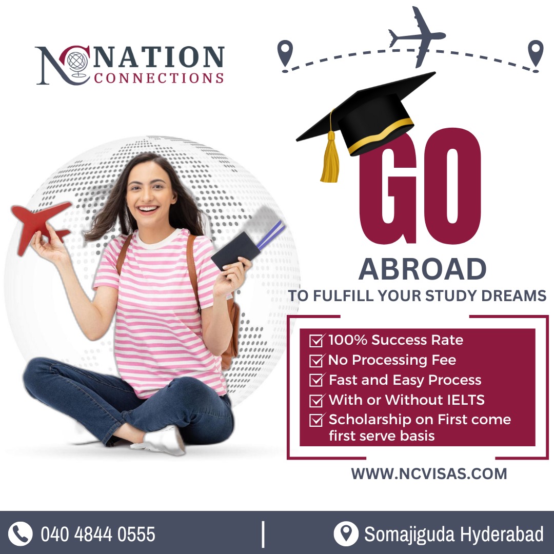 Expand your horizons 🌍 and open new doors 🚪 by studying in a foreign country! ✈️ #StudyAbroad  📚 Get in touch with us for expert counseling today! 🎓

Call : +91 95055 15154
Website : ncvisas.com

#study #studyvisa #studyinaustralia #australiavisa #studyincanada