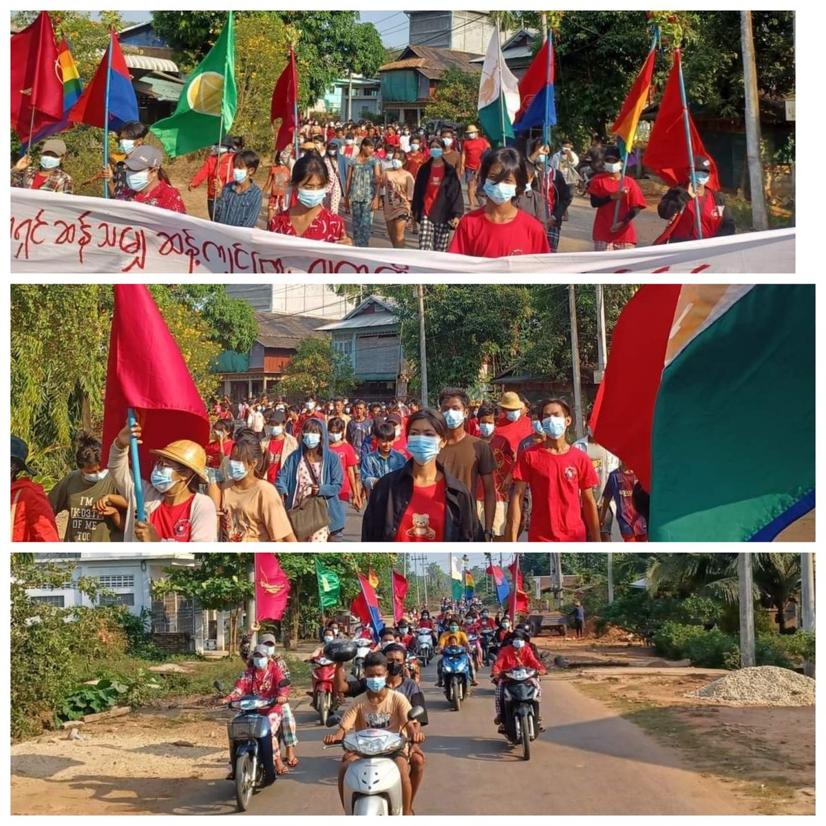 In Long Lon Tsp, the revolutionary youths led by the Dawei District Democracy Movement Strike Committee held a march to eradicate the terrorist military dictatorship.
@UN @ASEAN @EUCouncil
@POTUS
#BanJetFuelExportsToMM
#2024May3Coup
#WhatsHappeningInMyanmar