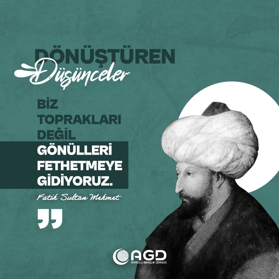 'Biz toprakları değil, gönülleri fethetmeye gidiyoruz.' Fatih Sultan Mehmet'i vefatının yıl dönümünde rahmetle ve minnetle anıyoruz.