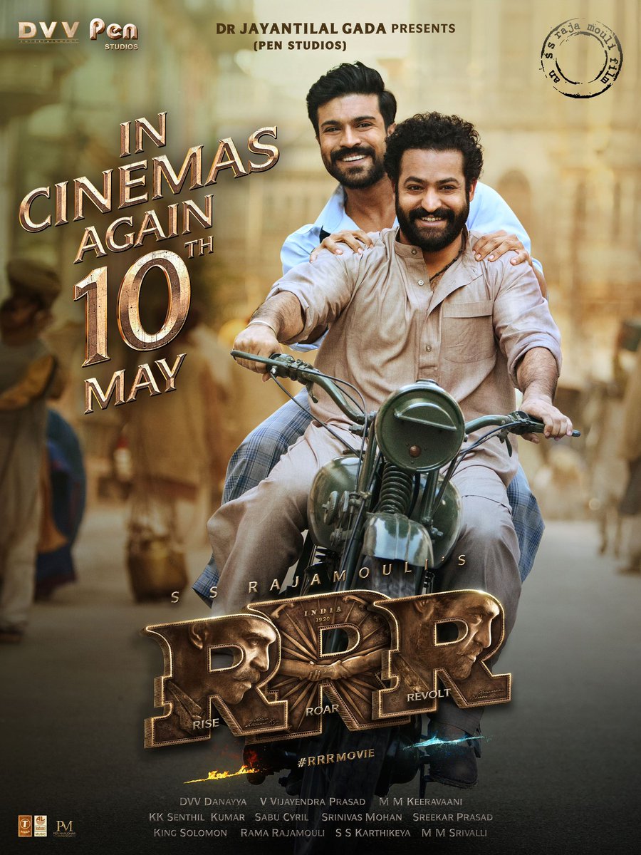RRR Re-Releasing on 10th May at your nearest Theatres …. Distribution- SSR Cinemas in West Bengal