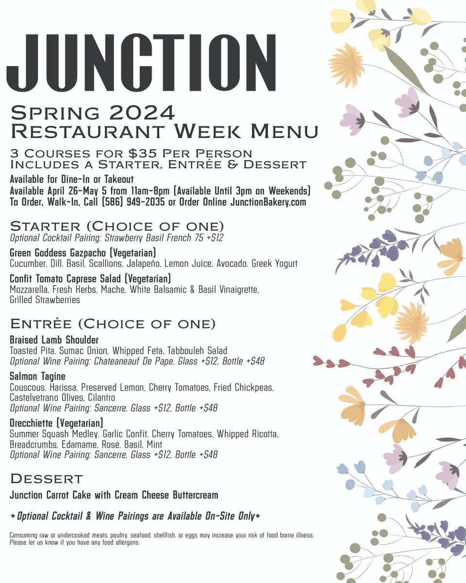 Our @CollectionChevyChase #RestaurantWeek 3 courses for $35 (per person) is perfect for Friday date-night! With a starter, entrée & dessert - plus optional wine/cocktail pairings, you'll be in for a night to remember without breaking the bank. Dine-in or to-go in #ChevyChase.🍽️