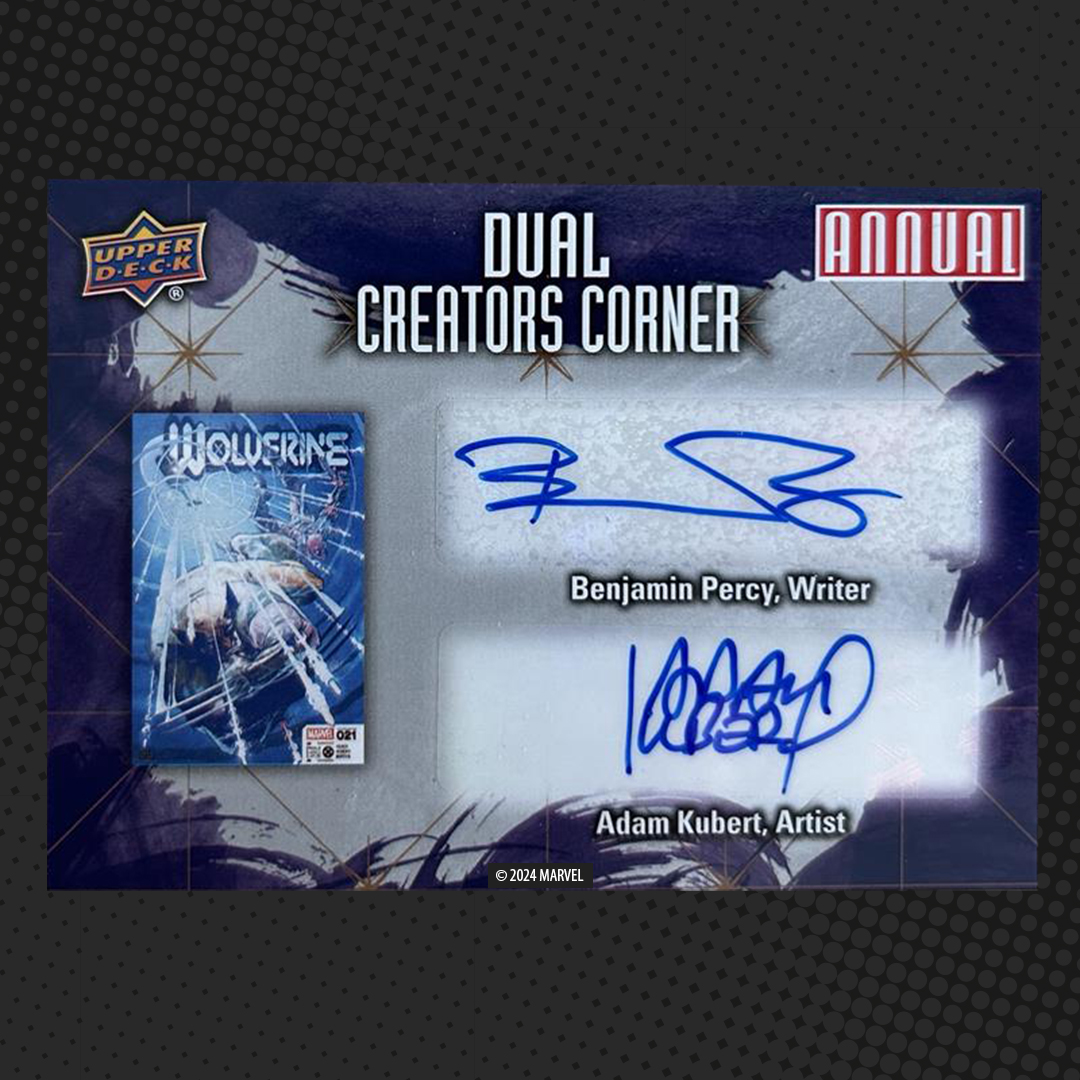 Capture the thrill of the past year of comics with Marvel Annual! Hunt for rare Creator Corner Autographs and Sketch Cards! Collect exciting base set parallels like Hologram and more. #Marvel #CollectTheBest