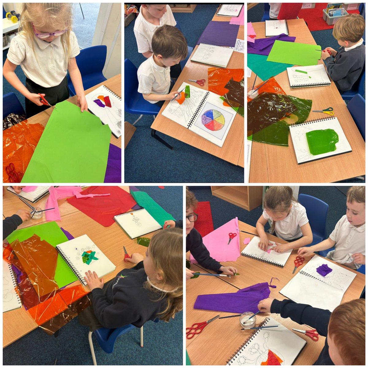 Another fabulous #GrangeArt lesson today - Year 1 have been making collages inspired by the work of Olivia Pilling. Xx 
<a href="/GrangeMissA/">GrangeMissA</a> 
<a href="/GrangeMissB/">Miss Batchelor</a>
