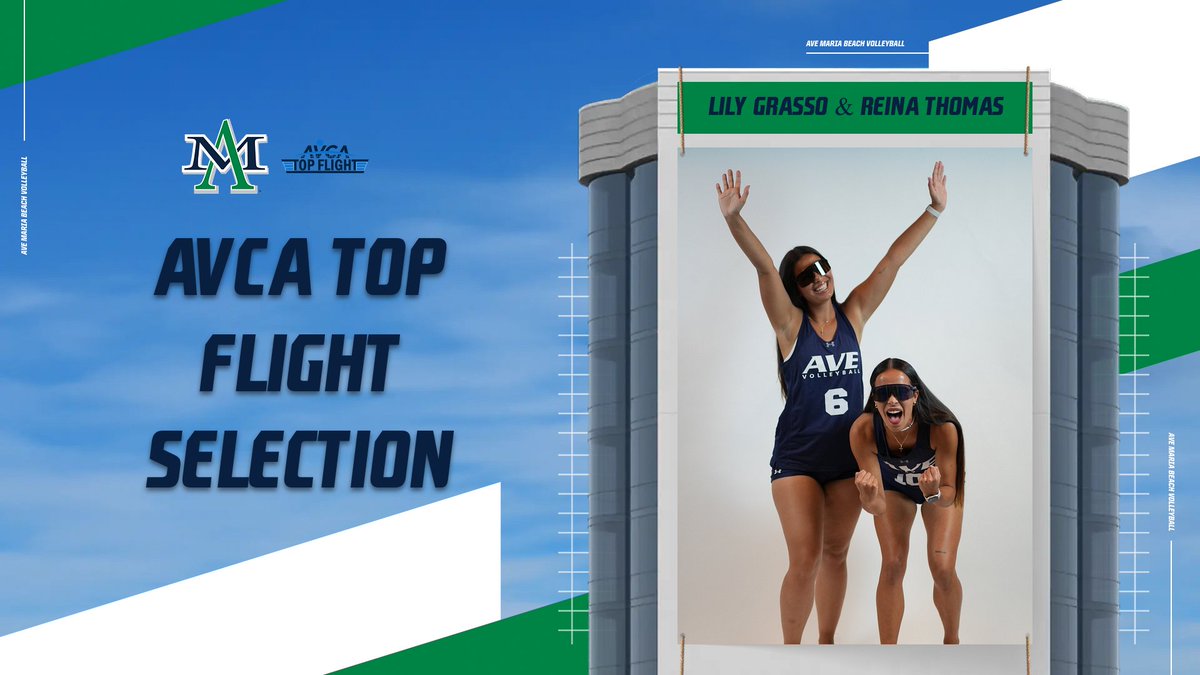 One last honor for one of the best pairs in the nation! Reina Thomas and Lily Grasso were named AVCA Top Flight by the American Volleyball Coaches Association, recognizing them as one of the best second flight duos in the nation!