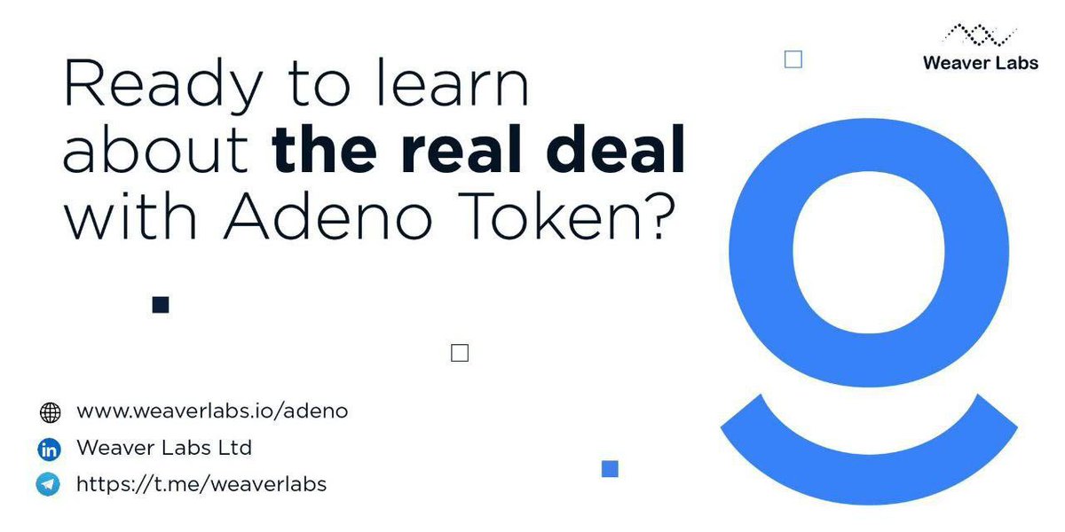 🧵 1/ A quick of Adeno Token on @Weaver_Labs 
What is Adeno: 
Adeno introduces a flexible payment system with governance and service-level metering. It's used to monitor network usage and assets, to ensure timely payments and fulfillment of service-level agreements.

 #weaverlabs…