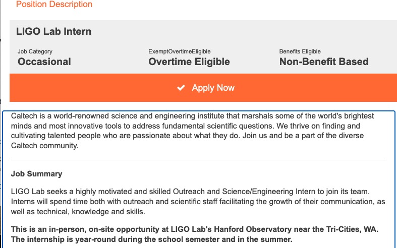 Are you a college student in the area and want to be an intern here at the #LIGOHanfordObservatory?
📣
Work on #science #outreach as well as with our #engineering or #ComputerScience group. More Info HERE:
phf.tbe.taleo.net/phf03/ats/care…
⭐️
#internship #GravitationalWave #Caltech #LIGO