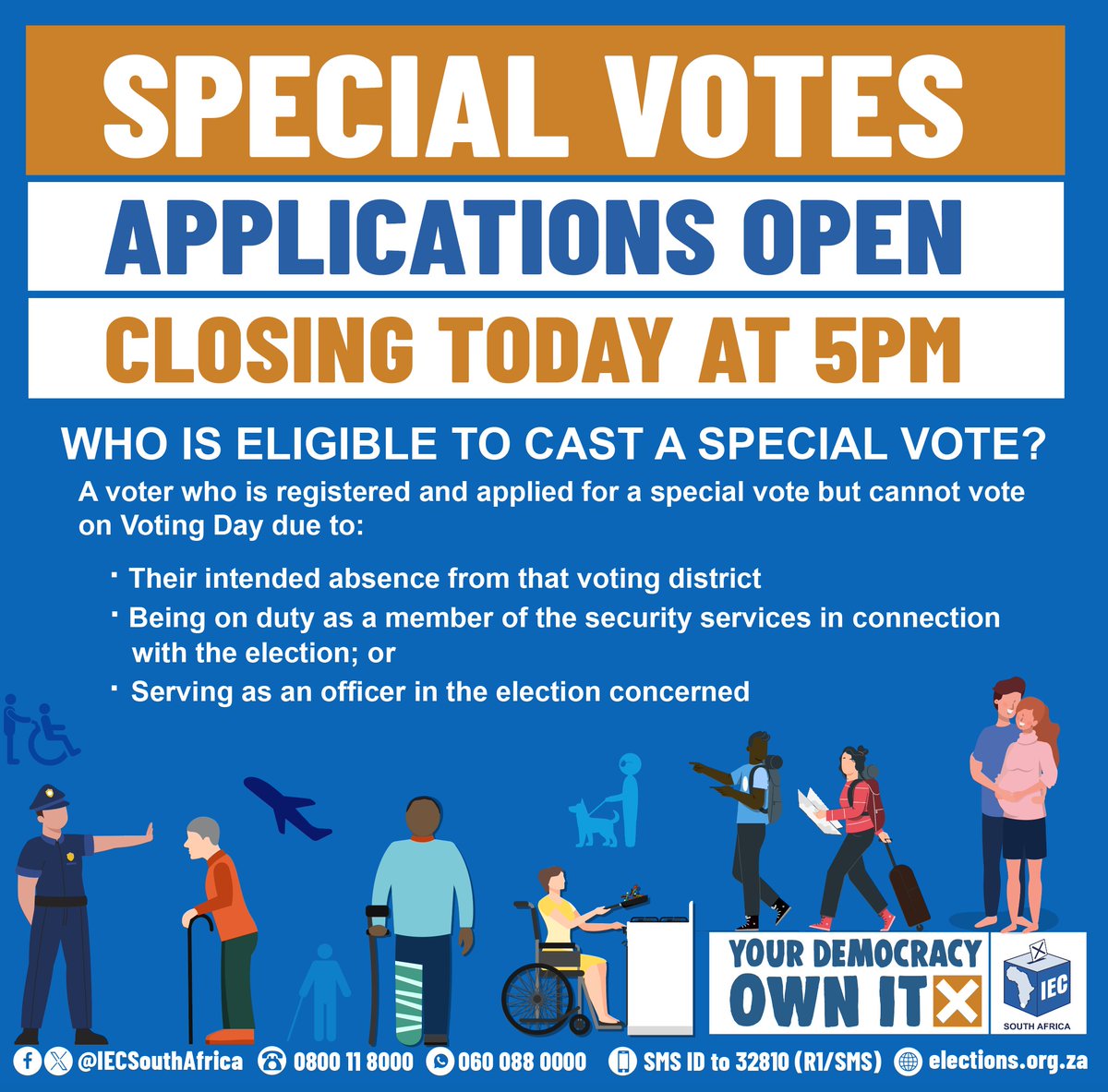 🕛 Deadline Extended! Due to high demand, we've extended the special vote application deadline to midnight at 23:59. This is your last chance to apply, so don't miss out! Apply online at bit.ly/3QsLUax or send your ID via SMS to 32249 (R1/SMS). #SpecialVote #FinalCall…