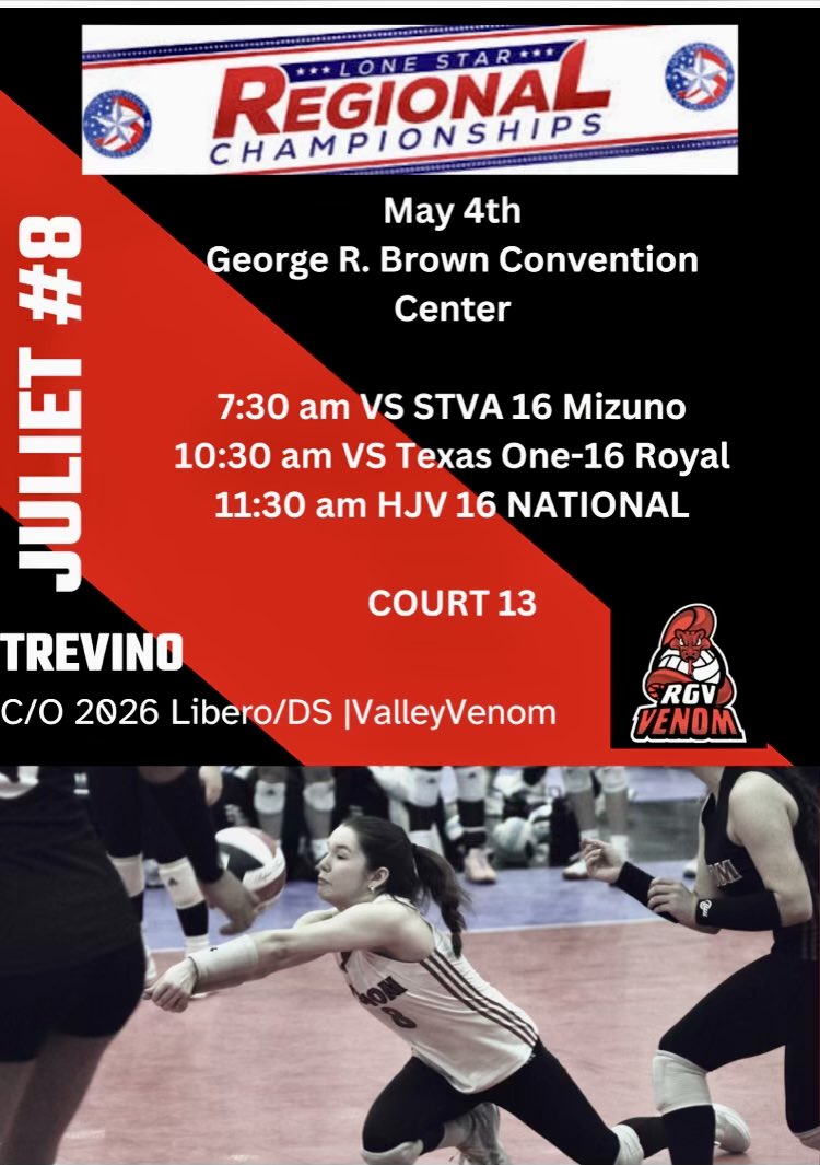 🚨Regionals this weekend!!! Come check us out Saturday on Court 13🚨
#libero #classof2026 #valleyvenom #gomustangs #letsgo 🥷
