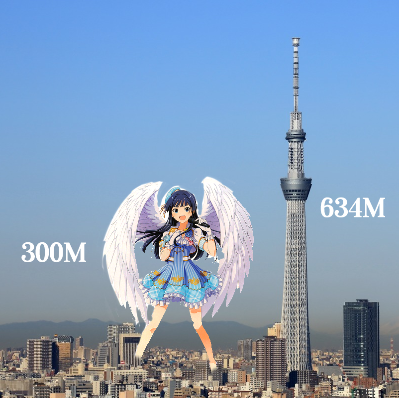 スカイツリーの約半分大のアクリルスタンドですか。
デカ過ぎんだろ。 