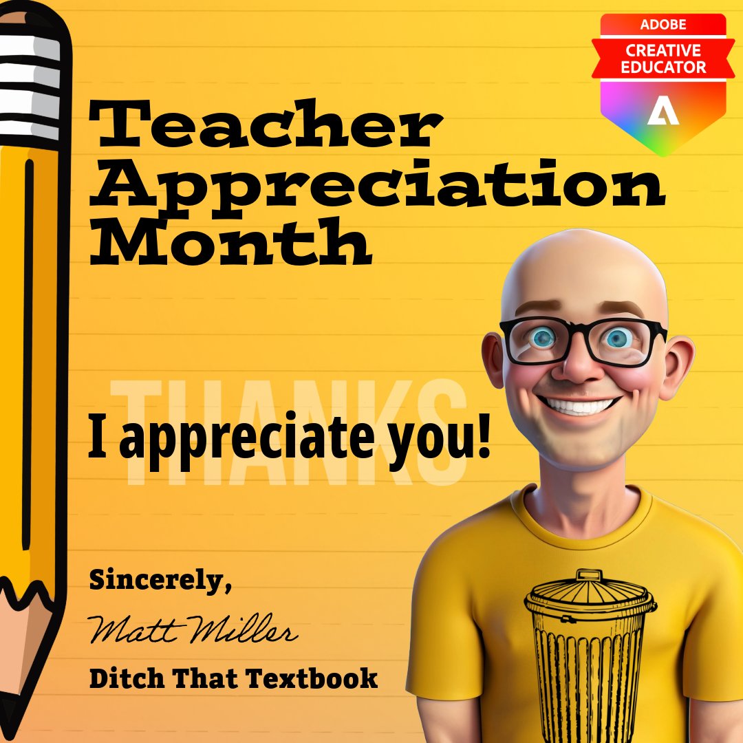 📚 May is Teacher Appreciation Month, and we're here to celebrate YOU! 🎉 Join @AdobeExpress in spreading some love and appreciation with these engaging activities designed just for you. Create your own custom avatar with this super fun and easy to remix template and tutorial!…