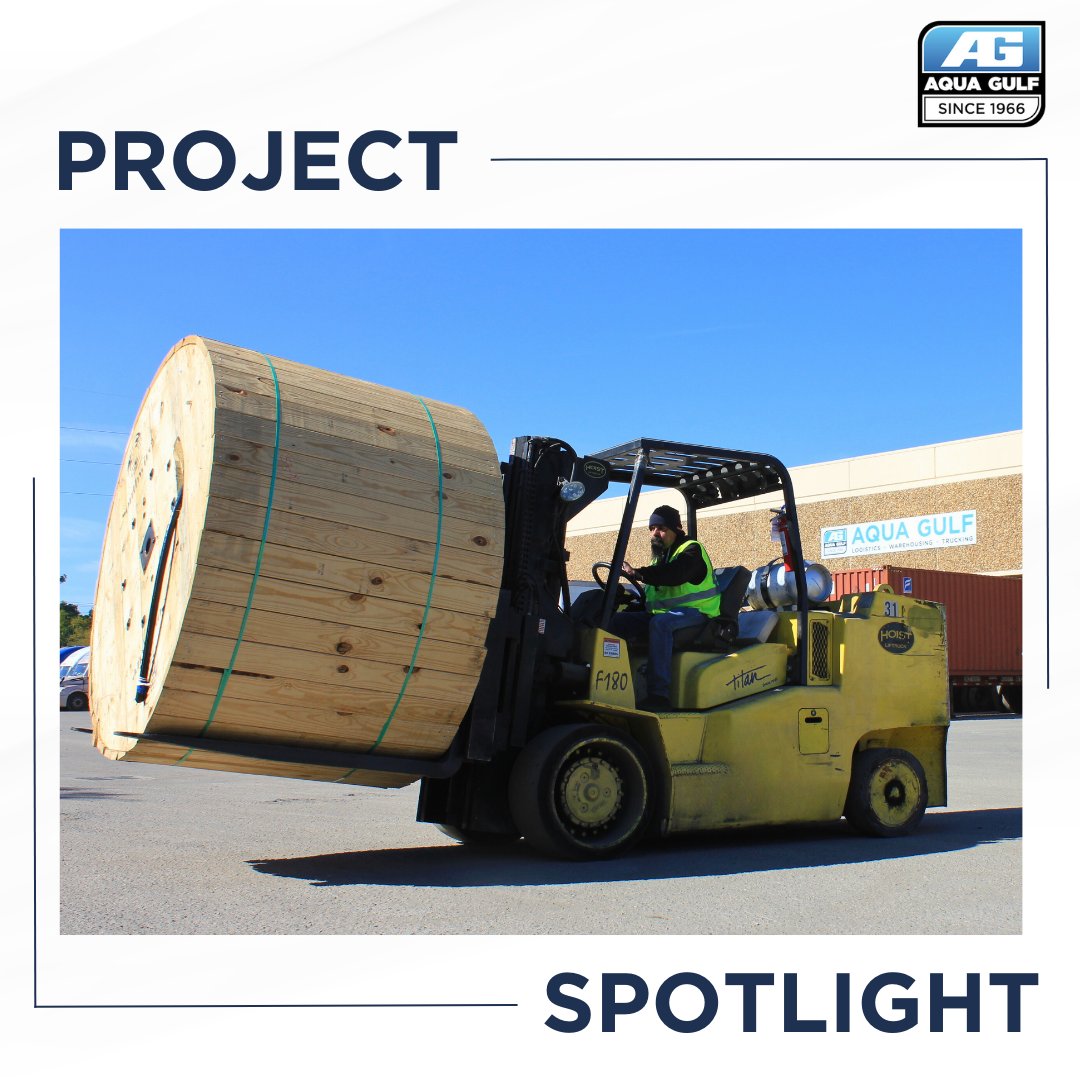 Our #ProjectSpotlight this month is a shipment of 8 large coils destined for Puerto Rico through our KCM warehouse. Thanks to our #warehousing space and our state-of-the-art machinery we can move and store #cargo of any size. aquagulf.com/warehousing