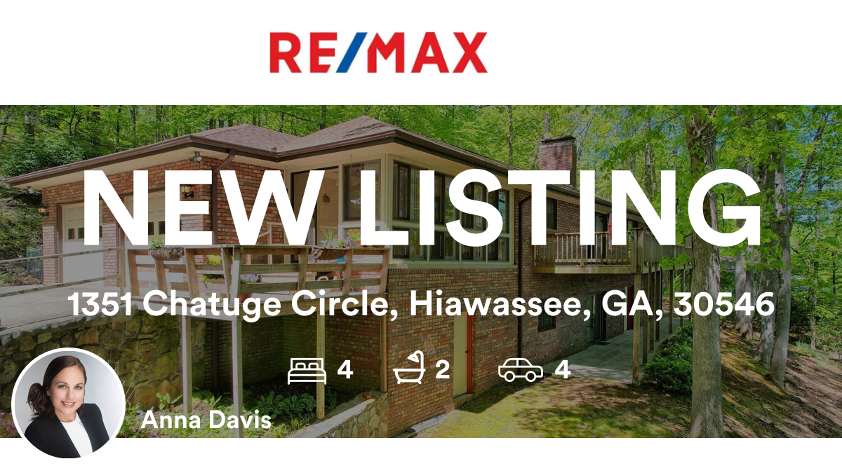 🛌 4 🛀 2 🚘 4
📍 1351 Chatuge Circle, Hiawassee, GA, 30546

My latest listing on RateMyAgent.
 400548
rma.reviews/yDUuCUNHq4XU
#LucretiaCollinsTeam #realestate #REMAXTownandCountry