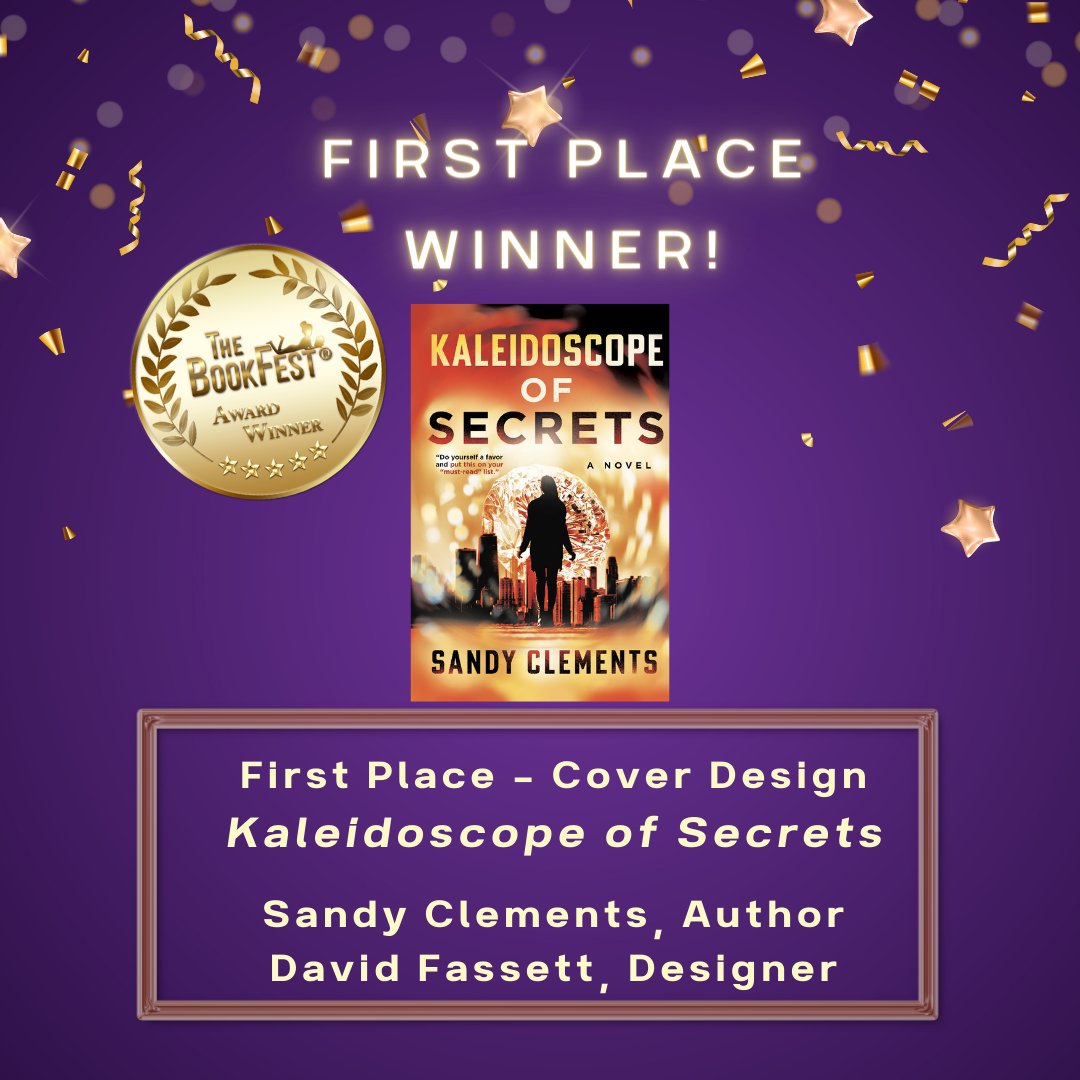 SandyClements_'s tweet photo. Huge shoutout to The BookFest for choosing my cover design for 1st place!  I'm also thankful for my designer, David Fassett, for his patience as we crafted the perfect cover for Kaleidoscope of Secrets! https://t.co/Be0Niio39F
#kaleidoscopeofsecrets
#cleanbooks #suspensebooks https://t.co/6zAOn41guN