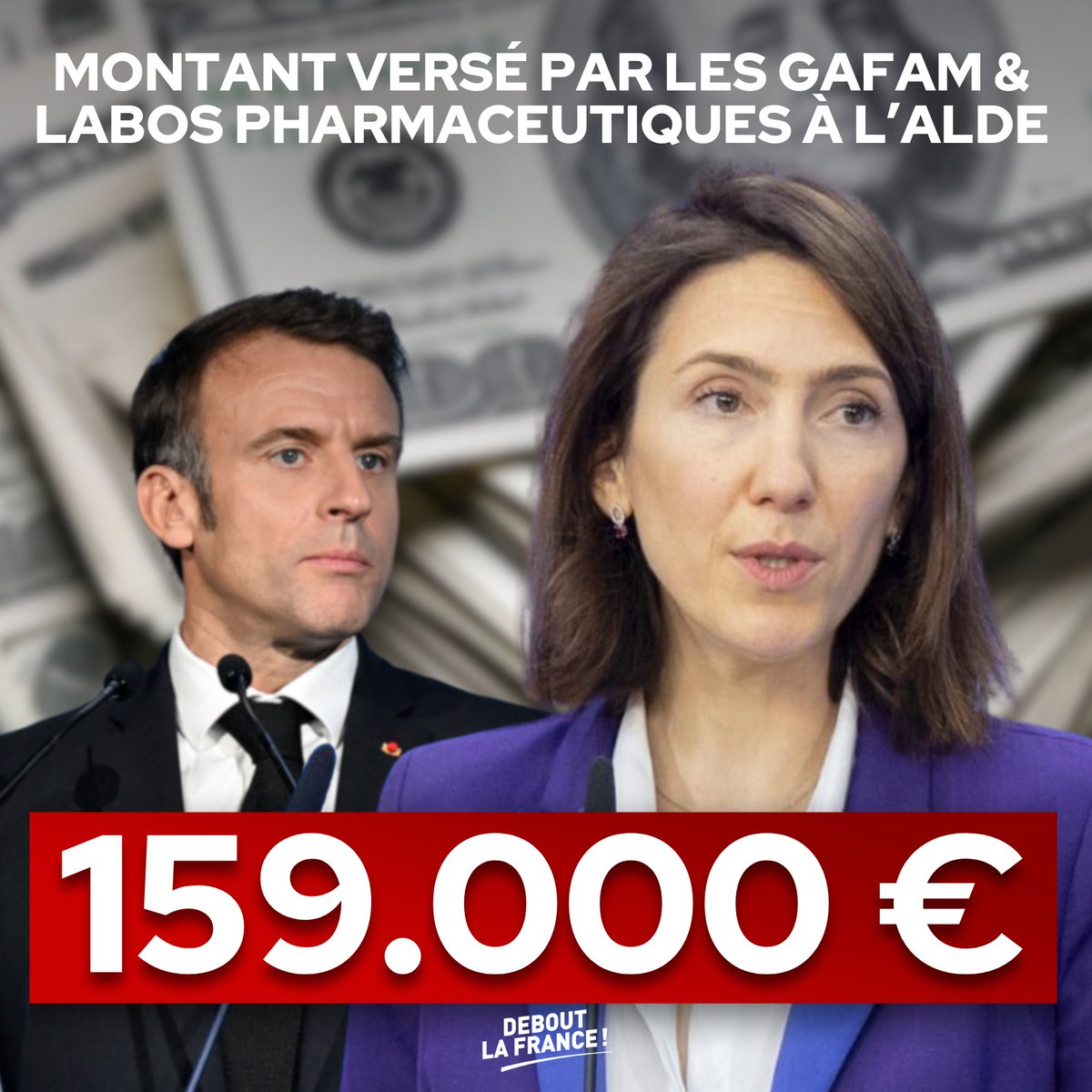 Valérie Hayer et les macronistes donneurs de leçon pris la main dans le sac : leur parti politique à l’échelle européenne, l’ALDE, est financé par les laboratoires pharmaceutiques et les GAFAM à hauteur de 159.000 €.
Tout s’explique ! 
Emmanuel Macron doit rendre des comptes.