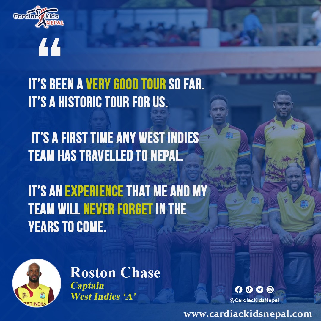 🎙️ Roston Chase reflects on the monumental tour of West Indies 'A' to Nepal, highlighting the historic significance and unforgettable memories forged on Nepali soil. ✨ 
#NepalCricket #RostonChase #NEPvsWIA