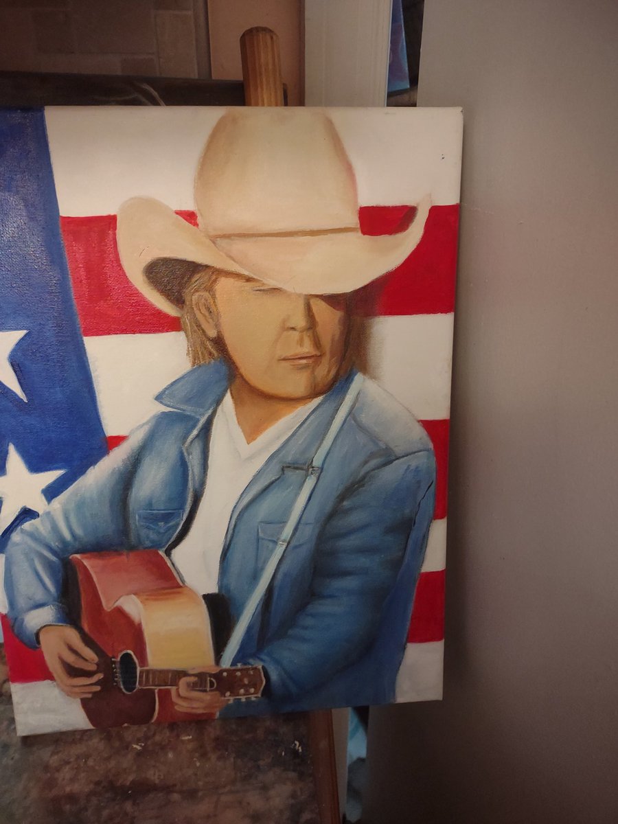 A #painting of the great #DwightYoakam my wife did #art