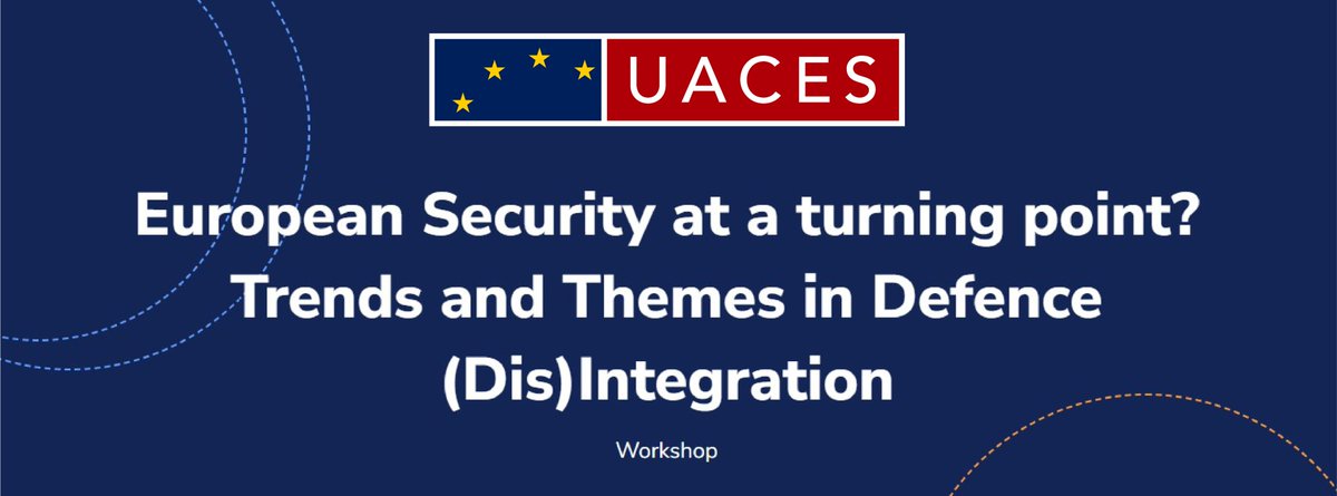 🏆 Excited to be part of the upcoming Workshop 'European Security 🇪🇺 at a turning point? Trends and Themes in Defence (Dis)Integration' hosted by @SecuringEurope @UACES! I'll be joining a panel alongside Patrick Müller, @evahfrisell, Emma Sjökvist, Kamil Zwolski & @al_shepherd.