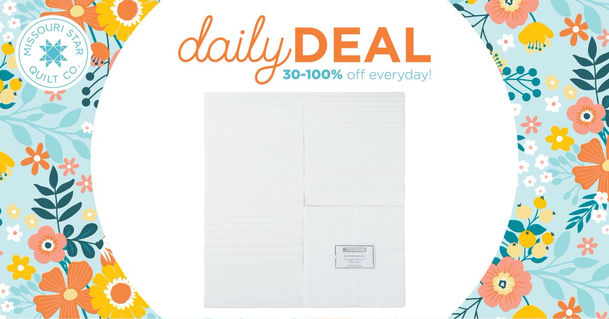 Add a bit of snowy white to your project with today’s Daily Deal, Quilter's Flour V Favorites 10' Squares! These tonal white designs include snowflakes, swirls, circles, vines, and other fun shapes. Shop now: bit.ly/4bhLdZw (Valid 05/06/24 while supplies last)