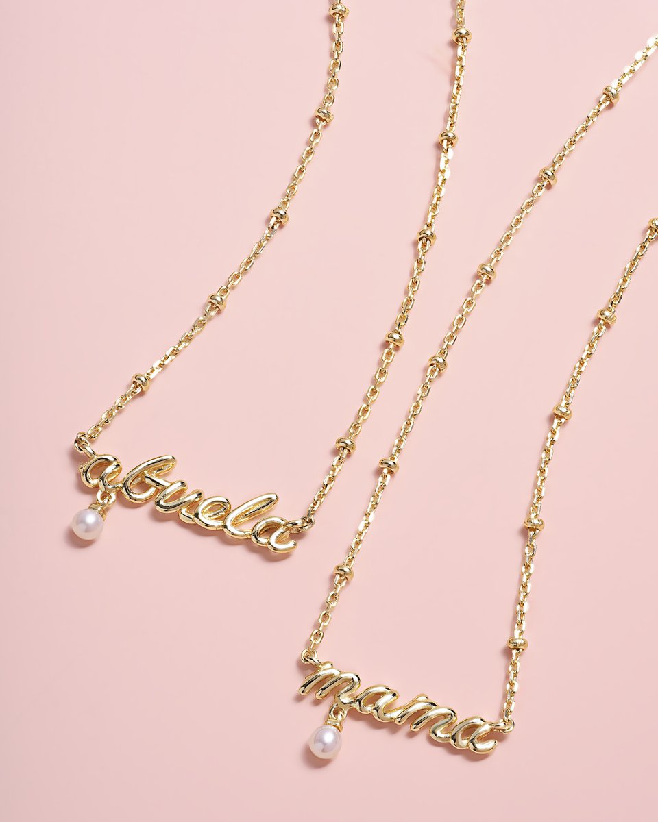 Dainty and heartfelt— our best-selling Abuela and Mama Script Necklaces are back in stock, just in time for Mother's Day. ✨💛 Shop thoughtful gifts with 20% off fashion jewelry starting today: bit.ly/3B3eirq