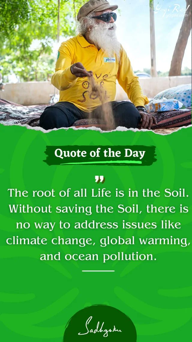 Absolutely 🙏🏽💯 

Very beautifully done video 🙏🏽✨ 

Let’s make it happen 
#SaveSoil 
Need to protect 
#SoilHealth 
#SustainableAgriculture 

#SaveSoilFixClimateChange
#SoilForClimateAction 
savesoil.org