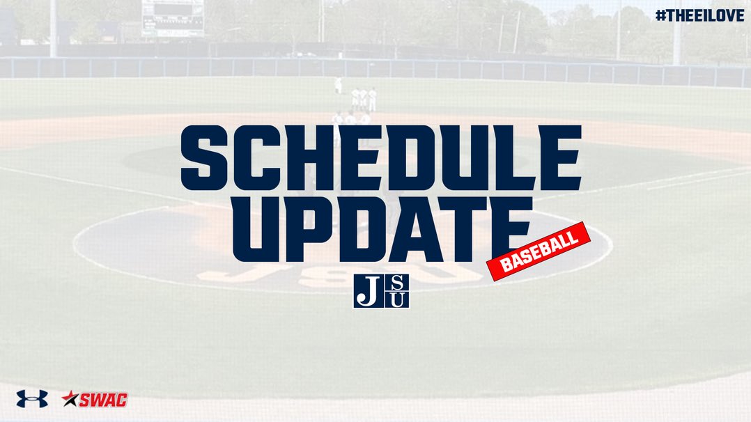 Friday @GoJSUTigersBSB game postponed due to weather, doubleheader scheduled for Saturday

🔗 | bit.ly/3QwFJCd

#TheeILove | #BleedTheeBlue