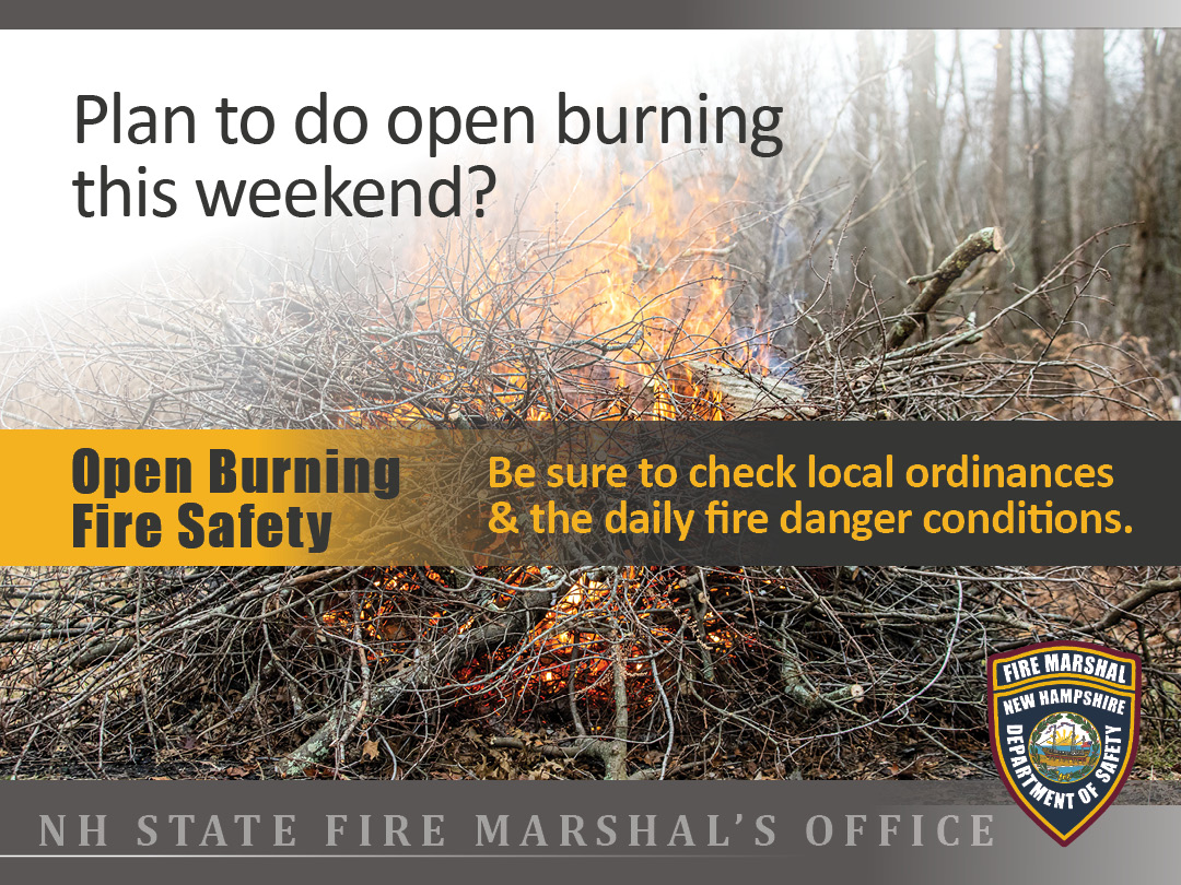 If you plan to do open burning, you MUST have a fire permit from the local Forest Fire Warden or local fire department and written permission from the landowner. Learn more online: nhdfl.dncr.nh.gov/forest-protect… @NHForestRangers @nhdfl @NHDNCR