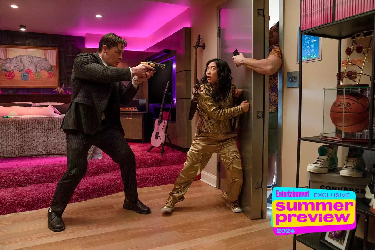 First look at Paul Feig’s ‘JACKPOT’, starring John Cena, Awkwafina and Simu Liu. The film follows a woman who accidentally wins the lottery in a word where others can legally seize the ticket (and its prize) if they kill the winner by sundown. (Source: @EW)