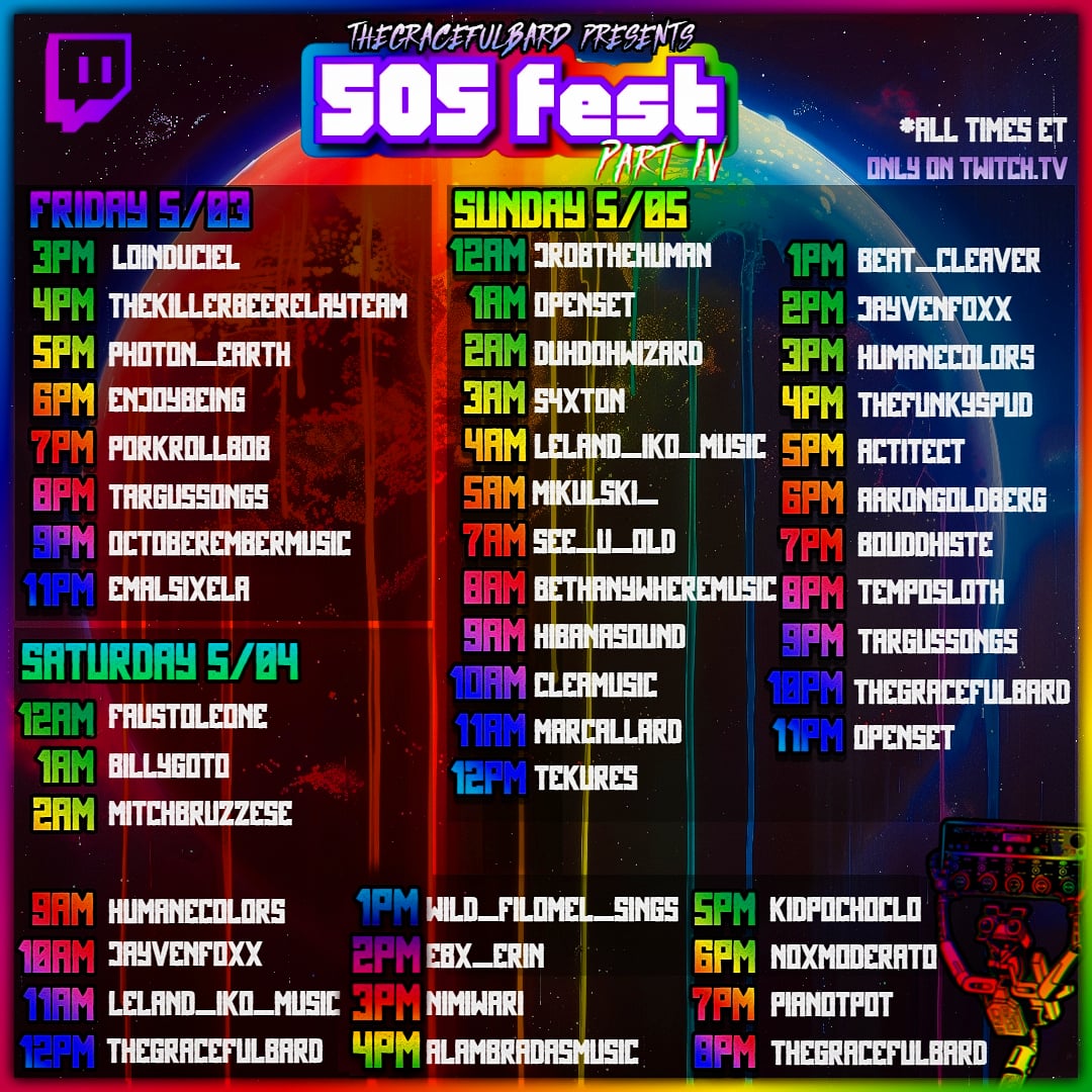 🥳✨️I'll be doing a special pre-fest stream at 2pm ET today to muster up some additional support for #505Fest Part IV! I hope to see you all there! @bossinfoglobal @Twitch @TwitchMusic @YamahaMusicUSA #twitchpartner #livelooping #synthfam @ShrimpGuild #gsg